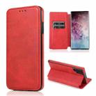 For Samsung Galaxy Note10+ Knight Magnetic Suction Leather Phone Case(Red) - 1