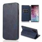 For Samsung Galaxy Note10+ Knight Magnetic Suction Leather Phone Case(Blue) - 1