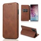 For Samsung Galaxy Note10+ Knight Magnetic Suction Leather Phone Case(Brown) - 1