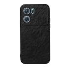 For OPPO K10 5G Accurate Hole Crazy Horse Texture PU Phone Case(Black) - 1