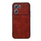 For OPPO K10 5G Accurate Hole Crazy Horse Texture PU Phone Case(Coffee) - 1