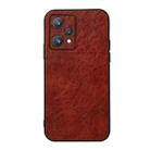 For OPPO Realme 9 Pro Accurate Hole Crazy Horse Texture PU Phone Case(Coffee) - 1