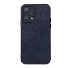 For OPPO Realme 9 Pro Accurate Hole Crazy Horse Texture PU Phone Case(Blue) - 1