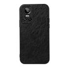 For OPPO Realme GT Neo 3 Accurate Hole Crazy Horse Texture PU Phone Case(Black) - 1