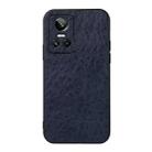 For OPPO Realme GT Neo 3 Accurate Hole Crazy Horse Texture PU Phone Case(Blue) - 1