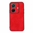 For vivo S15e Accurate Hole Crazy Horse Texture PU Phone Case(Red) - 1