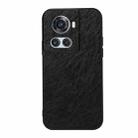 For OnePlus Ace Accurate Hole Crazy Horse Texture PU Phone Case(Black) - 1