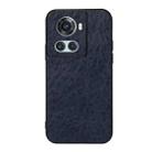 For OnePlus Ace Accurate Hole Crazy Horse Texture PU Phone Case(Blue) - 1