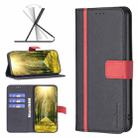 For Motorola Moto E40 / E30 BF13 Color Matching Cross Texture Leather Phone Case(Black) - 1