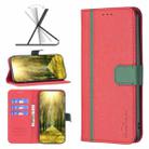 For vivo Y11 / Y15 / Y12 / Y17 BF13 Color Matching Cross Texture Leather Phone Case(Red) - 1