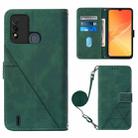 For Itel P37/Vision 2S/P651L Crossbody 3D Embossed Flip Leather Phone Case(Dark Green) - 1