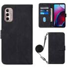 For Motorola Moto G Stylus 4G 2022 Crossbody 3D Embossed Flip Leather Phone Case(Black) - 1