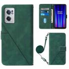 For OnePlus Nord CE 2 5G Crossbody 3D Embossed Flip Leather Phone Case(Dark Green) - 1