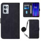 For OnePlus Nord CE 2 5G Crossbody 3D Embossed Flip Leather Phone Case(Black) - 1