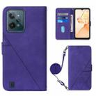 For OPPO Realme C31 4G Crossbody 3D Embossed Flip Leather Phone Case(Purple) - 1