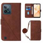 For OPPO Realme C31 4G Crossbody 3D Embossed Flip Leather Phone Case(Brown) - 1