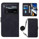 For Xiaomi Poco X4 Pro 5G Crossbody 3D Embossed Flip Leather Phone Case(Black) - 1