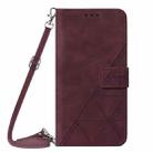 For Sony Xperia ACE III Crossbody 3D Embossed Flip Leather Phone Case(Wine Red) - 2
