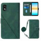 For Sony Xperia ACE III Crossbody 3D Embossed Flip Leather Phone Case(Dark Green) - 1