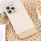 For iPhone 13 Pro Max TPU + Electroplated PC Phone Case (Beige) - 1