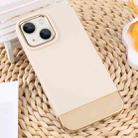 For iPhone 13 TPU + Electroplated PC Phone Case(Beige) - 1