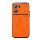 For OPPO K10 5G Accurate Hole Two-color Litchi Texture PU Phone Case(Orange) - 1