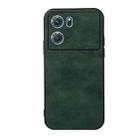 For OPPO K10 5G Accurate Hole Two-color Litchi Texture PU Phone Case(Green) - 1