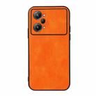 For OPPO K10 Pro 5G Accurate Hole Two-color Litchi Texture PU Phone Case(Orange) - 1