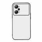 For OPPO K10 Pro 5G Accurate Hole Two-color Litchi Texture PU Phone Case(White) - 1