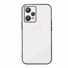 For OPPO Realme 9 Pro Accurate Hole Two-color Litchi Texture PU Phone Case(White) - 1