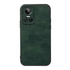 For OPPO Realme GT Neo 3 Accurate Hole Two-color Litchi Texture PU Phone Case(Green) - 1