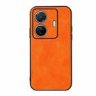 For vivo S15e Accurate Hole Two-color Litchi Texture PU Phone Case(Orange) - 1
