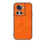 For OnePlus Ace Accurate Hole Two-color Litchi Texture PU Phone Case(Orange) - 1