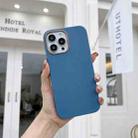 Electroplated Leather Texture Phone Case For iPhone 12 Pro(Light Blue) - 1