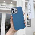 Electroplated Leather Texture Phone Case For iPhone 11 Pro(Light Blue) - 1