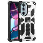 For Motorola Edge 30 Pro Shockproof TPU + PC Magnetic Protective Phone Case with Holder(Silver) - 1