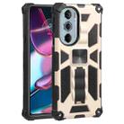 For Motorola Edge 30 Pro Shockproof TPU + PC Magnetic Protective Phone Case with Holder(Gold) - 1