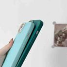 For iPhone 12 Pro Liquid Silicone Electroplating + Flannel Phone Case(Lake Blue) - 4
