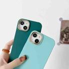 For iPhone 12 Pro Liquid Silicone Electroplating + Flannel Phone Case(Lake Blue) - 5