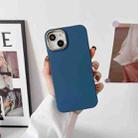 For iPhone 11 Pro Max Liquid Silicone Electroplating + Flannel Phone Case (Dark Blue) - 1