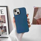 For iPhone 11 Pro Liquid Silicone Electroplating + Flannel Phone Case (Dark Blue) - 1