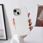 For iPhone 11 Pro Liquid Silicone Electroplating + Flannel Phone Case (White) - 1