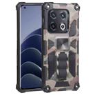 For OnePlus 10 Pro Camouflage Armor Shockproof TPU + PC Magnetic Protective Phone Case with Holder(Army Green) - 1