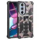 For Motorola Edge 30 Pro Camouflage Armor Shockproof TPU + PC Magnetic Protective Phone Case with Holder(Army Green) - 1