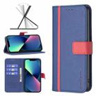 For iPhone 13 mini BF13 Color Matching Cross Texture Leather Phone Case (Blue) - 1