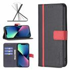For iPhone 13 mini BF13 Color Matching Cross Texture Leather Phone Case (Black) - 1