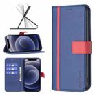 For iPhone 12 mini BF13 Color Matching Cross Texture Leather Phone Case (Blue) - 1