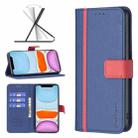 For iPhone 11 BF13 Color Matching Cross Texture Leather Phone Case (Blue) - 1