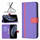 For iPhone 11 Pro BF13 Color Matching Cross Texture Leather Phone Case (Purple) - 1