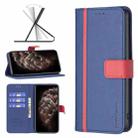 For iPhone 11 Pro Max BF13 Color Matching Cross Texture Leather Phone Case (Blue) - 1